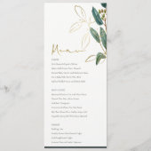 ELEGANT EUCALYPTUS GREEN GOLD FOLIAGE WEDDING MENU (Voorkant)
