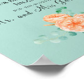 Elegant Eucalyptus Green Peach Date Night Sign Poster (Hoek)