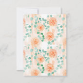 Elegant Eucalyptus Green Peach Floral Save The Date (Achterkant)