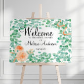 Elegant Eucalyptus Green Peach Poster