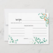 Elegant Eucalyptus Green Peach Wedding Recipcard Notitiekaartje (Voorkant)