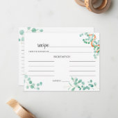 Elegant Eucalyptus Green Peach Wedding Recipcard Notitiekaartje (Voorkant / Achterkant in situ)