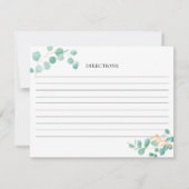 Elegant Eucalyptus Green Peach Wedding Recipcard Notitiekaartje (Achterkant)