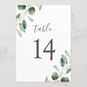 Elegant Eucalyptus Greenery 5x7 tabelnummers