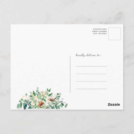 Elegant Eucalyptus Greenery Afstuderen Hartelijk d Briefkaart (Achterkant)