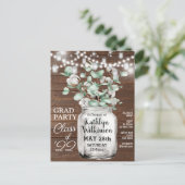 Elegant Eucalyptus Greenery Afstuderen Invitation Briefkaart (Staand voorkant)