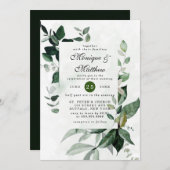 Elegant Eucalyptus Greenery Airy Rustic Weddenscha Kaart (Voorkant / Achterkant)