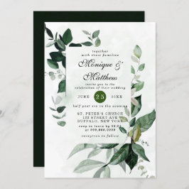 Elegant Eucalyptus Greenery Airy Rustic Weddenscha Kaart