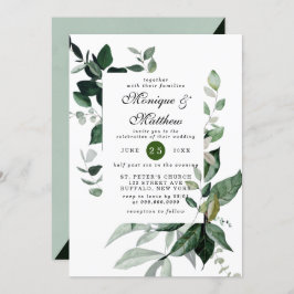 Elegant Eucalyptus Greenery Airy Rustic Wedding Kaart