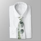 Elegant Eucalyptus Greenery Alcohol Ink Wedding Stropdas (Gebonden)