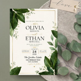 Elegant Eucalyptus Greenery and Gold Accents Acryl Uitnodigingen