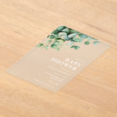 Elegant Eucalyptus Greenery Baby shower Acryl Uitnodigingen (Laagn)