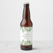 Elegant Eucalyptus Greenery Baby shower Bier Etiket (Voorkant)