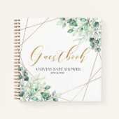 Elegant Eucalyptus Greenery Baby shower Guestbook Notitieboek (Voorkant)