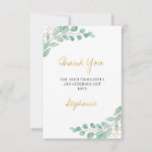Elegant Eucalyptus Greenery Baby shower Hartelijk  Bedankkaart (Voorkant)