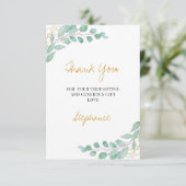 Elegant Eucalyptus Greenery Baby shower Hartelijk  Bedankkaart (Staand voorkant)