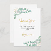 Elegant Eucalyptus Greenery Baby shower Hartelijk  Bedankkaart (Voorkant / Achterkant)