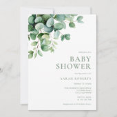 Elegant Eucalyptus Greenery Baby shower Kaart (Voorkant)
