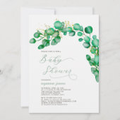 Elegant Eucalyptus Greenery Baby shower Kaart (Voorkant)