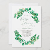 Elegant Eucalyptus Greenery Baby shower Kaart (Voorkant)