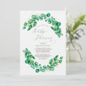 Elegant Eucalyptus Greenery Baby shower Kaart (Staand voorkant)