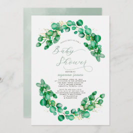 Elegant Eucalyptus Greenery Baby shower Kaart