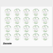 Elegant Eucalyptus Greenery Baby shower Ronde Sticker (Vel)