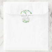 Elegant Eucalyptus Greenery Baby shower Ronde Sticker (Tas)