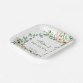Elegant Eucalyptus Greenery Baby shower Square Papieren Bordje (Gebogen)
