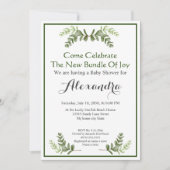 Elegant Eucalyptus Greenery Baby shower suitnodigi (Voorkant)