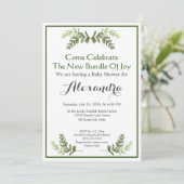 Elegant Eucalyptus Greenery Baby shower suitnodigi (Staand voorkant)