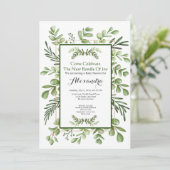 Elegant Eucalyptus Greenery Baby shower suitnodigi (Staand voorkant)
