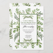 Elegant Eucalyptus Greenery Baby shower suitnodigi (Voorkant / Achterkant)
