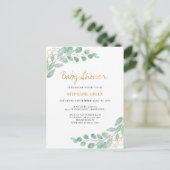 Elegant Eucalyptus Greenery Baby shower Uitnodiging Briefkaart (Staand voorkant)