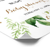 Elegant Eucalyptus Greenery Baby shower Welkom Poster (Hoek)