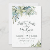 Elegant Eucalyptus Greenery Birthday Party Kaart (Voorkant)