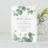 Elegant Eucalyptus Greenery Blush Vrijgezellenfees Kaart (Staand voorkant)