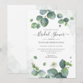 Elegant Eucalyptus Greenery Blush Vrijgezellenfees Kaart (Voorkant / Achterkant)