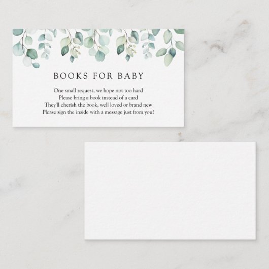 Elegant Eucalyptus Greenery Book Request Informatiekaartje (Voorkant / Achterkant)