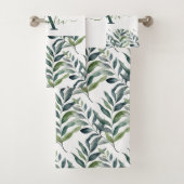 Elegant Eucalyptus Greenery Botanical Towel Set Bad Handdoek (Insitu)