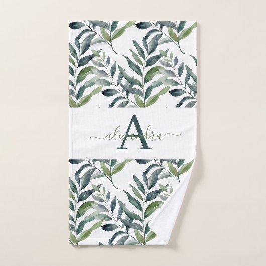 Elegant Eucalyptus Greenery Botanical Towel Set Bad Handdoek (Handdoek)