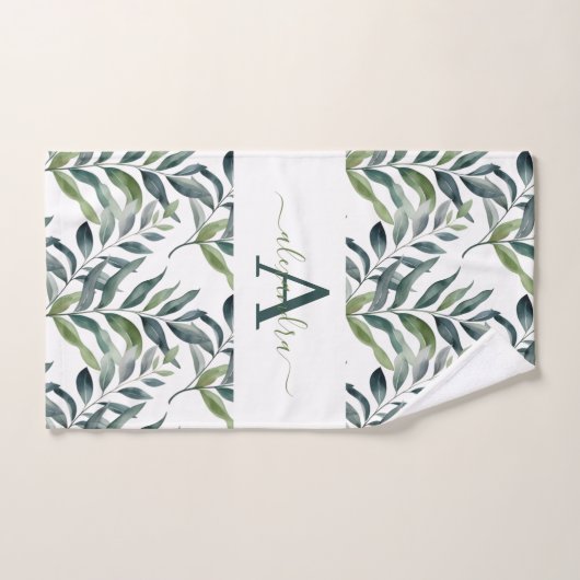 Elegant Eucalyptus Greenery Botanical Towel Set Bad Handdoek (Handdoek)