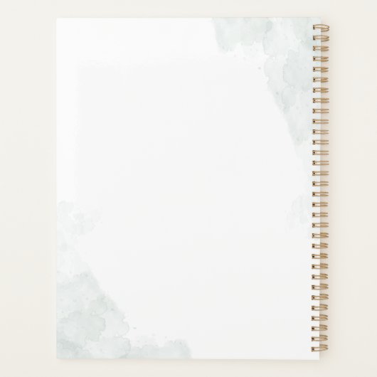 Elegant Eucalyptus Greenery Botanical Wedding Planner (Achterkant)