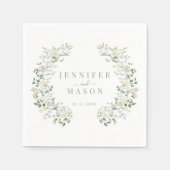 Elegant Eucalyptus Greenery Botanical Wedding Servet (Voorkant)