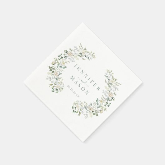 Elegant Eucalyptus Greenery Botanical Wedding Servet (Hoek)