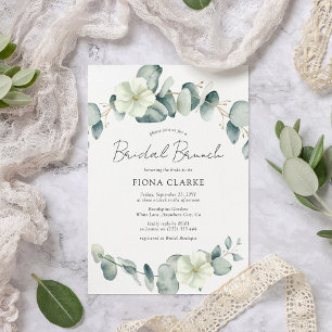 Elegant Eucalyptus Greenery Bridal Brunch Kaart