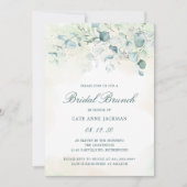 Elegant Eucalyptus Greenery Bridal Brunch Kaart (Voorkant)