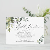 Elegant Eucalyptus Greenery Bridal Luncheon Kaart (Staand voorkant)