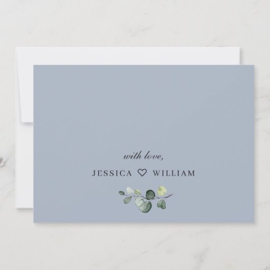 Elegant Eucalyptus Greenery Bridal Luncheon Kaart (Achterkant)