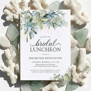 Elegant Eucalyptus Greenery Bridal Luncheon Kaart